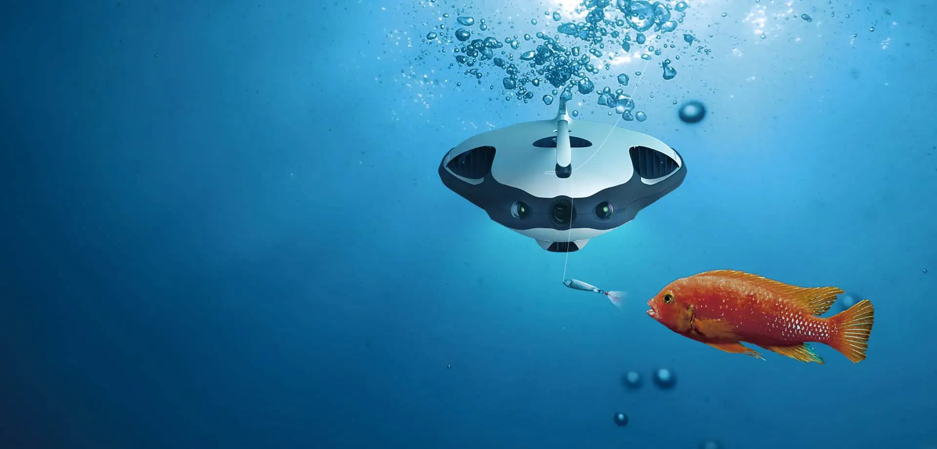 Il drone subacqueo per la pesca PowerRay, drone per la pesca, drone powerray,