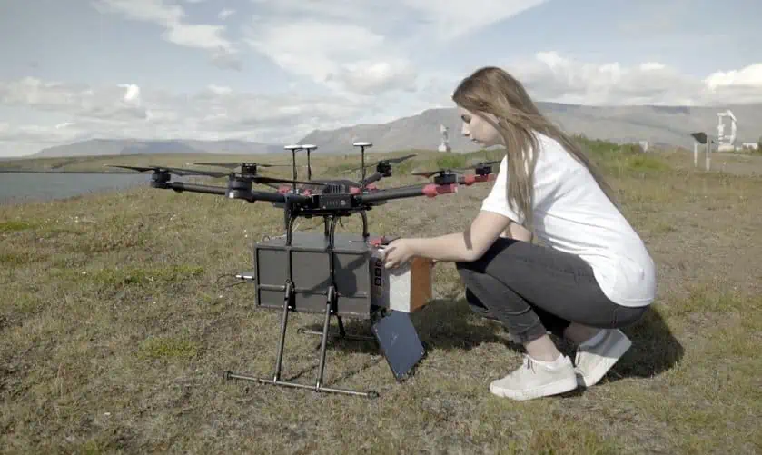Drone per consegnare prodotti alimentari in Islanda