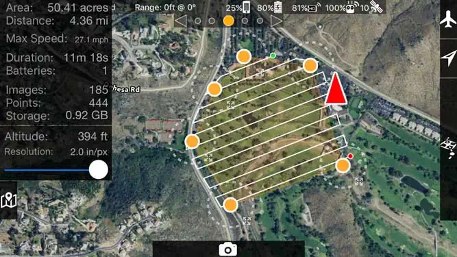 Pianificazione missione fotogrammetrica da drone