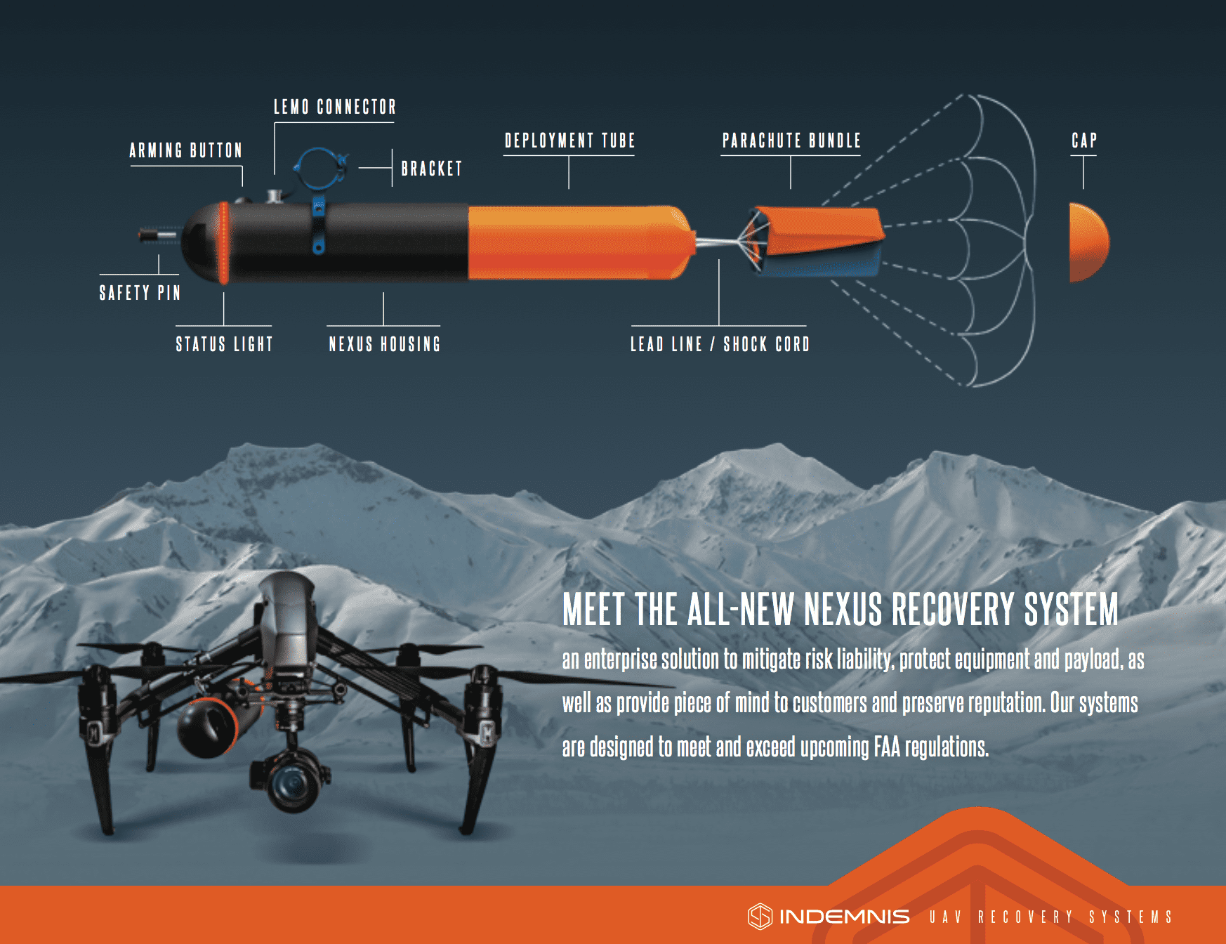 Paracadute per droni Dji