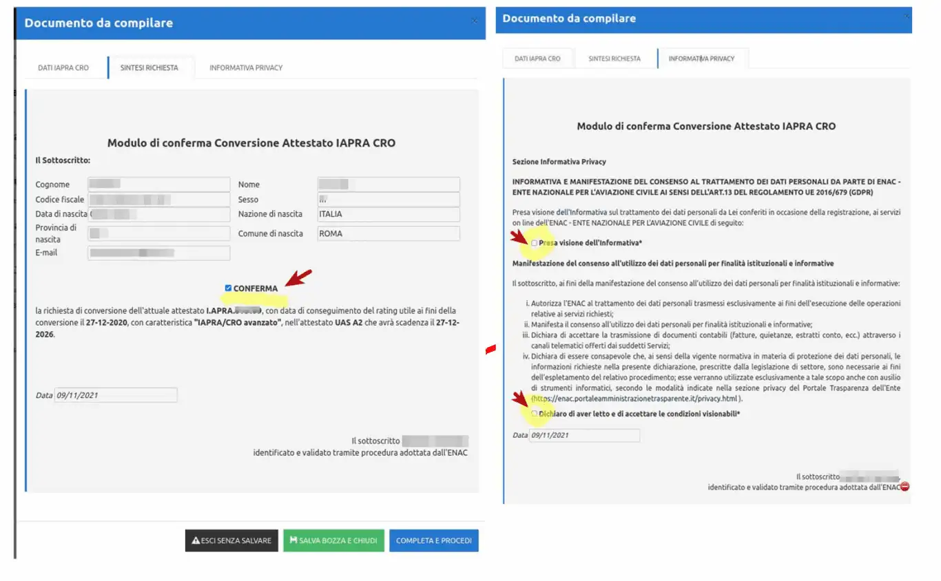 Tutorial Enac conversione CRO in attestato droni Uas A2