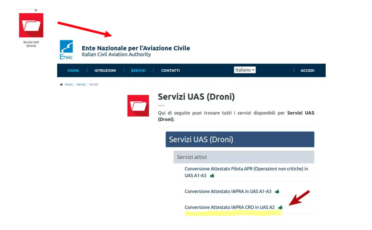 Tutorial Enac conversione CRO in attestato droni Uas A2