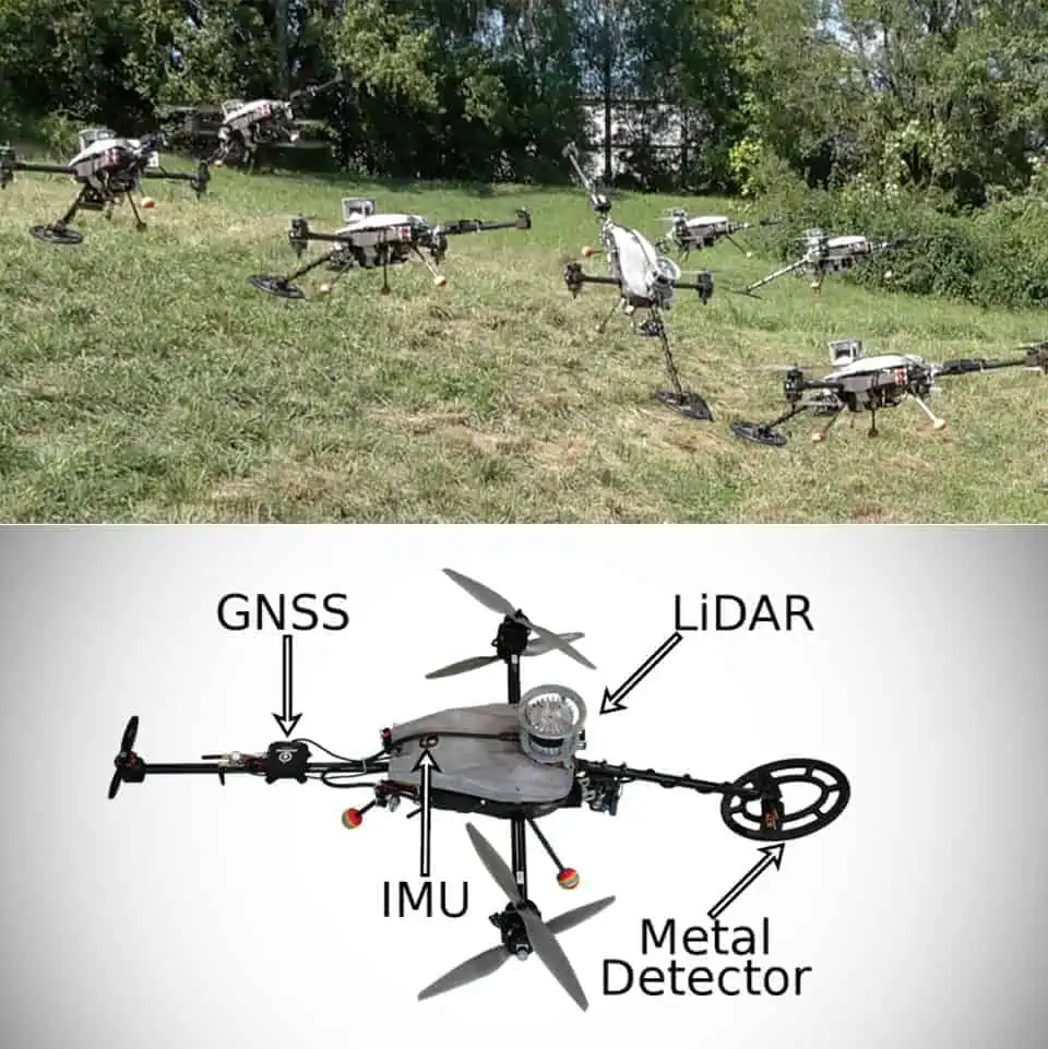 Drone con metal detector