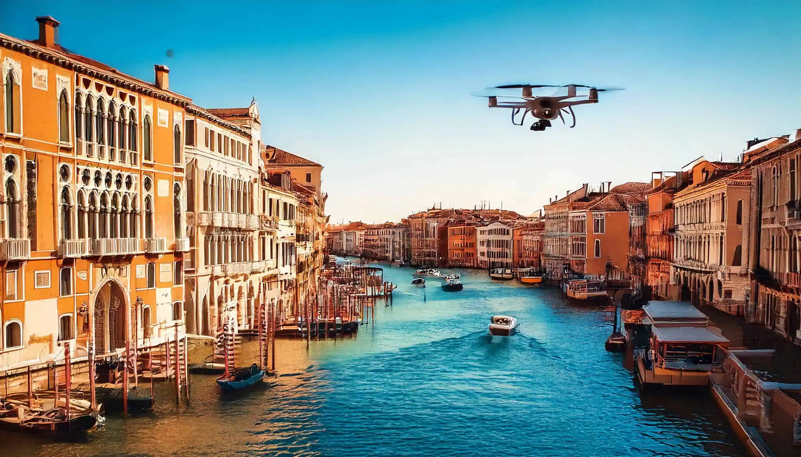 Canali di Venezia controllati dai droni