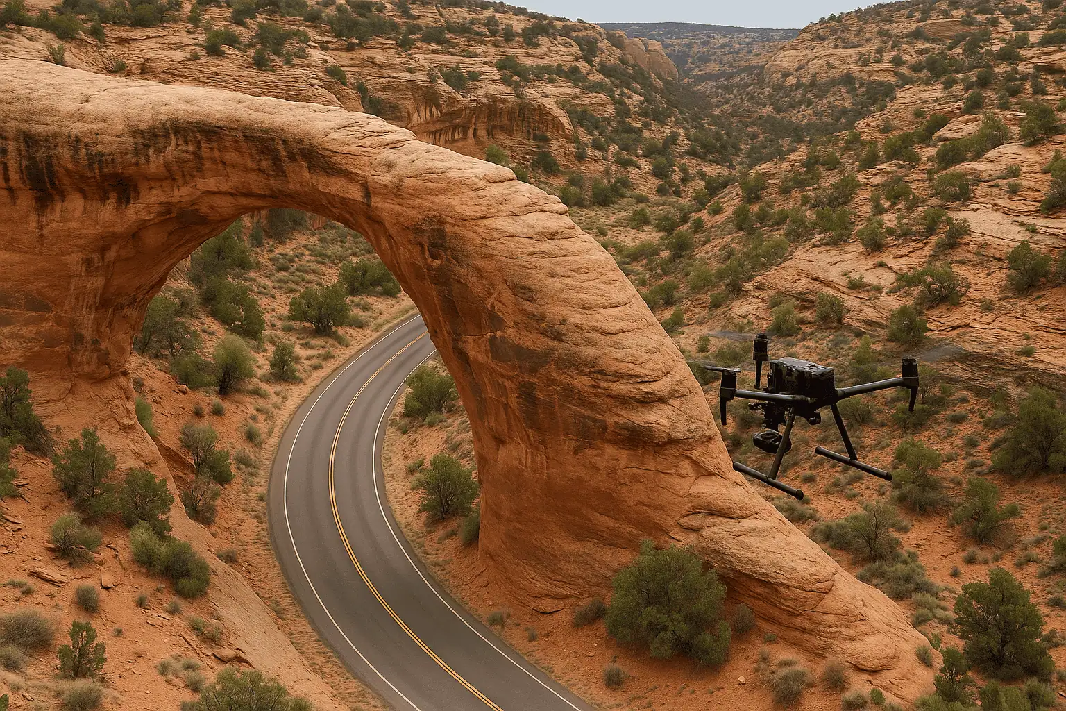 Monitoraggio degli archi antichi nello Utah con droni e tecnologia LiDAR