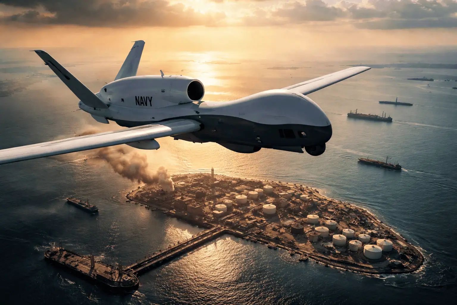 Drone Triton USA sorvola il Golfo per ore: Kharg Island nel mirino dell’offensiva americana