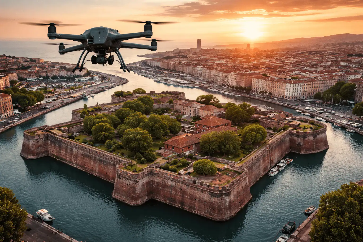 Primo rilievo con droni sulla Fortezza Nuova: Livorno Digitale Open Data accelera l'innovazione urbana