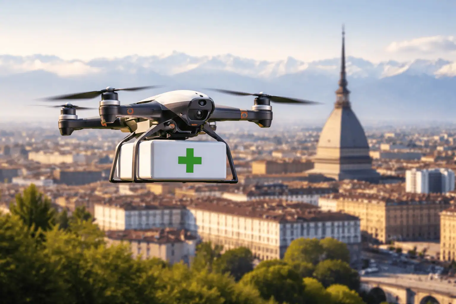 Con LastMed a Torino la consegna farmaci lascia scooter e bici: l’home delivery sale sui droni