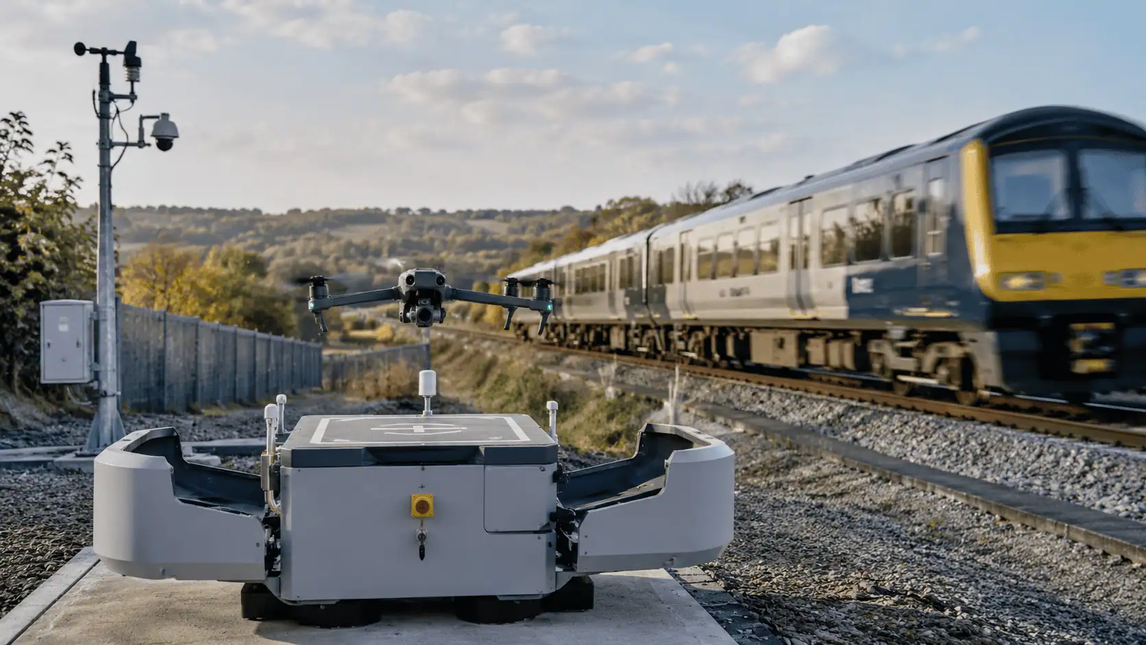 Droni automatizzati DJI monitorano le ferrovie del Regno Unito: il futuro delle ispezioni è senza piloti sul posto