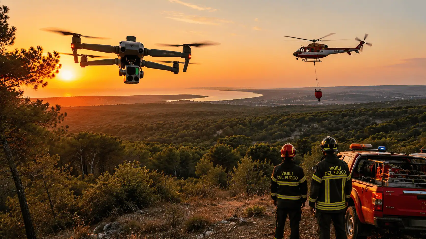 Campagna antincendi boschivi 2026: nel Brindisino arrivano droni con termocamere per monitorare il territorio