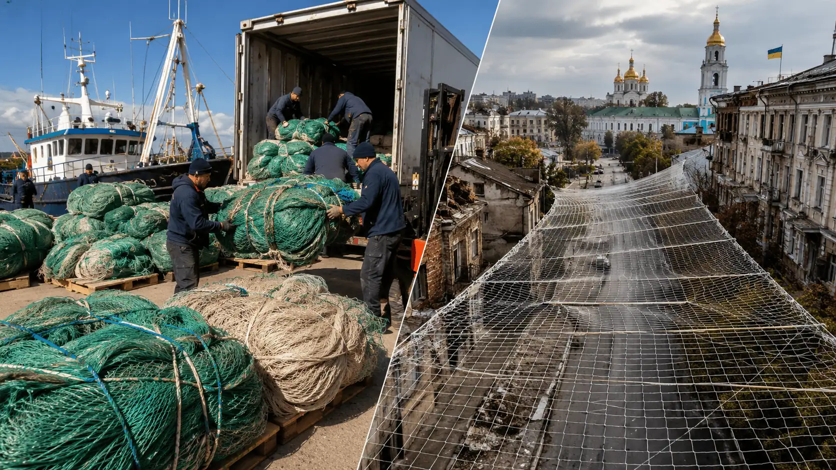 Le reti dei pescatori italiani diventano uno scudo contro i droni di Putin: il “mantello” che protegge gli ucraini