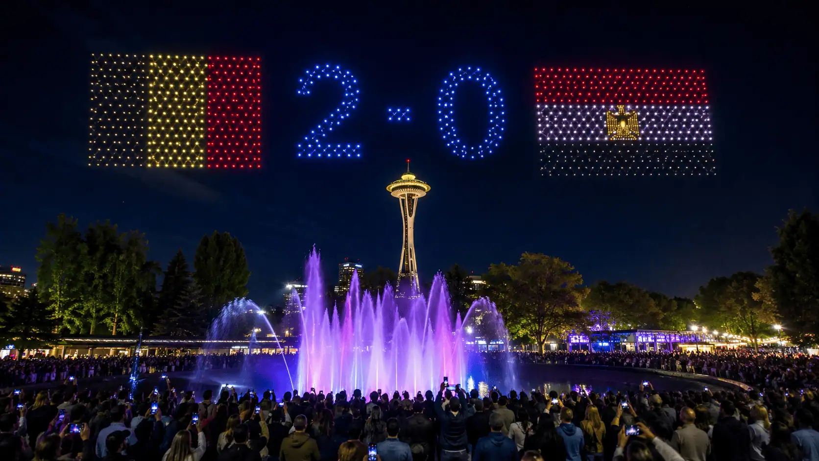 Seattle presenta il tabellone segnapunti con droni per le partite dei Mondiali FIFA 2026