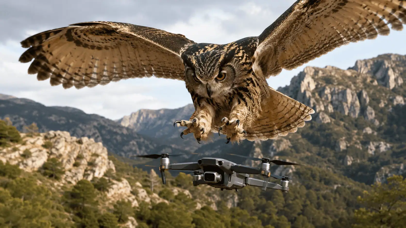 Gufo reale attacca un drone in volo: il video dalla Croazia sorprende il web