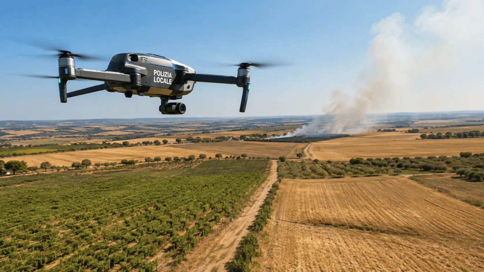 Apricena, stop ai roghi agricoli: controlli anche con i droni per fermare le bruciature illegali