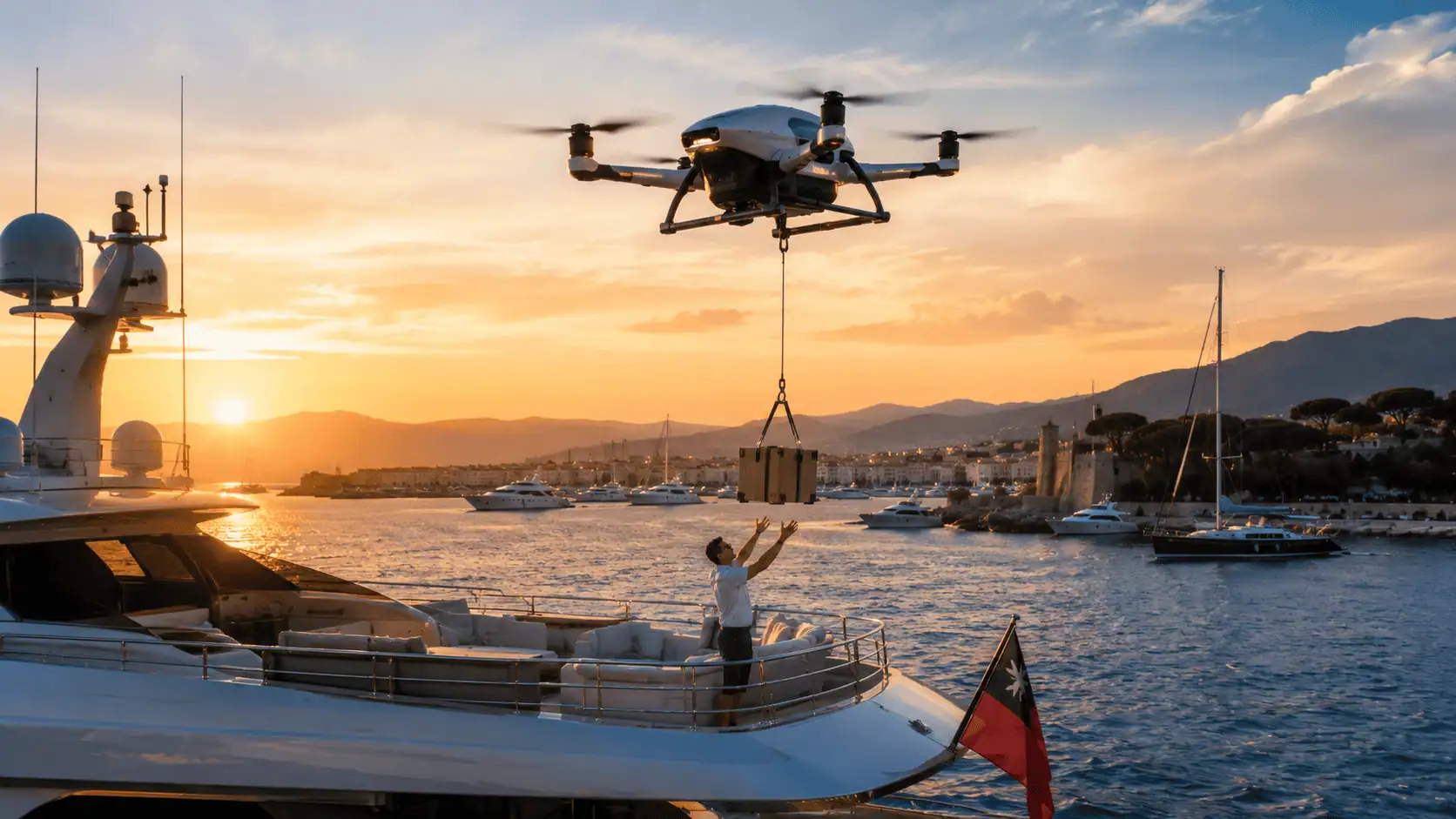 Flyde porta le consegne con droni agli yacht della Costa Azzurra: il servizio parte con voli fino a 10 km dal porto