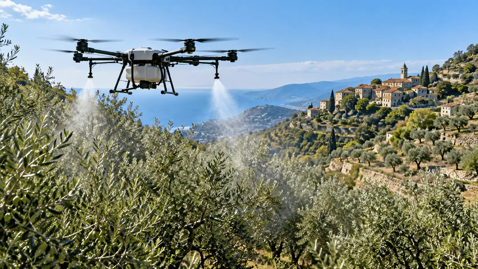 Droni contro la mosca dell’olivo: il test a Lucinasco punta sull’agricoltura di precisione