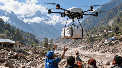 Droni umanitari in Nepal: il cibo arriva nelle valli isolate dopo l’alluvione