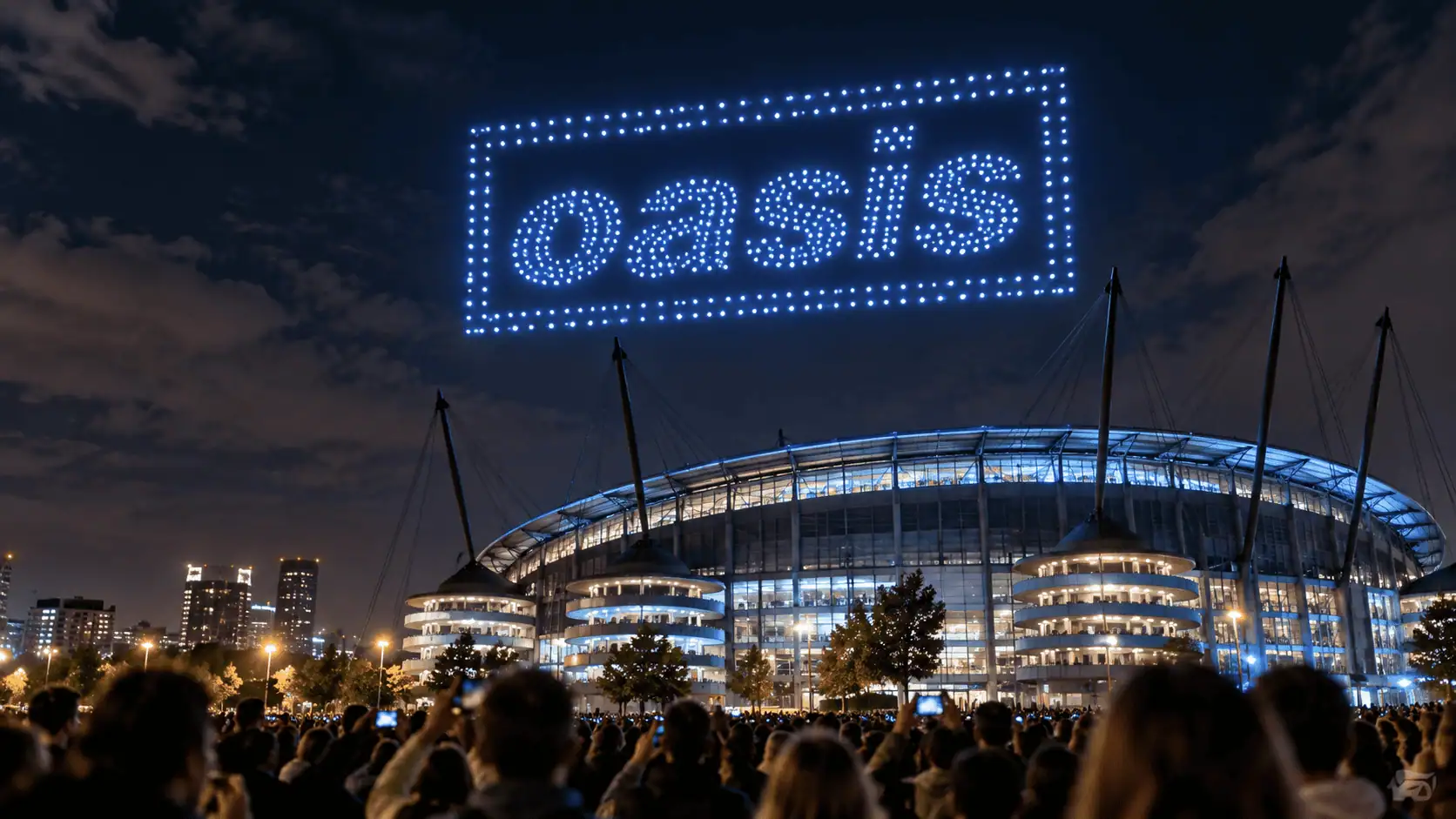 Oasis, show di droni a Manchester: il 14 settembre può arrivare l’annuncio del tour 2027