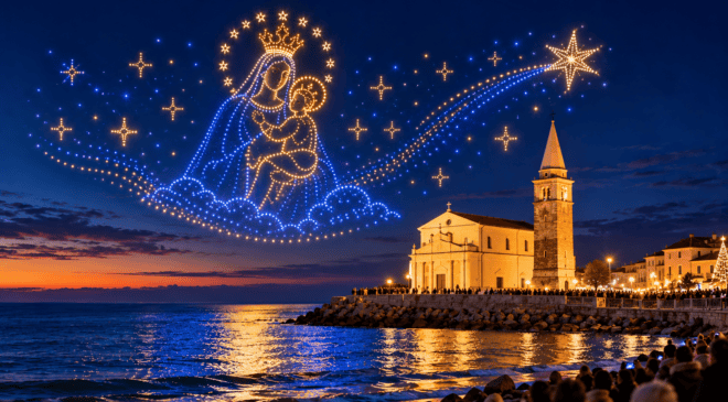 Caorle, Natale 2026: centinaia di droni illumineranno la Madonna dell’Angelo