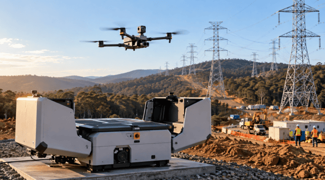Droni autonomi e DJI Dock 2: così si controllano i grandi cantieri elettrici a distanza