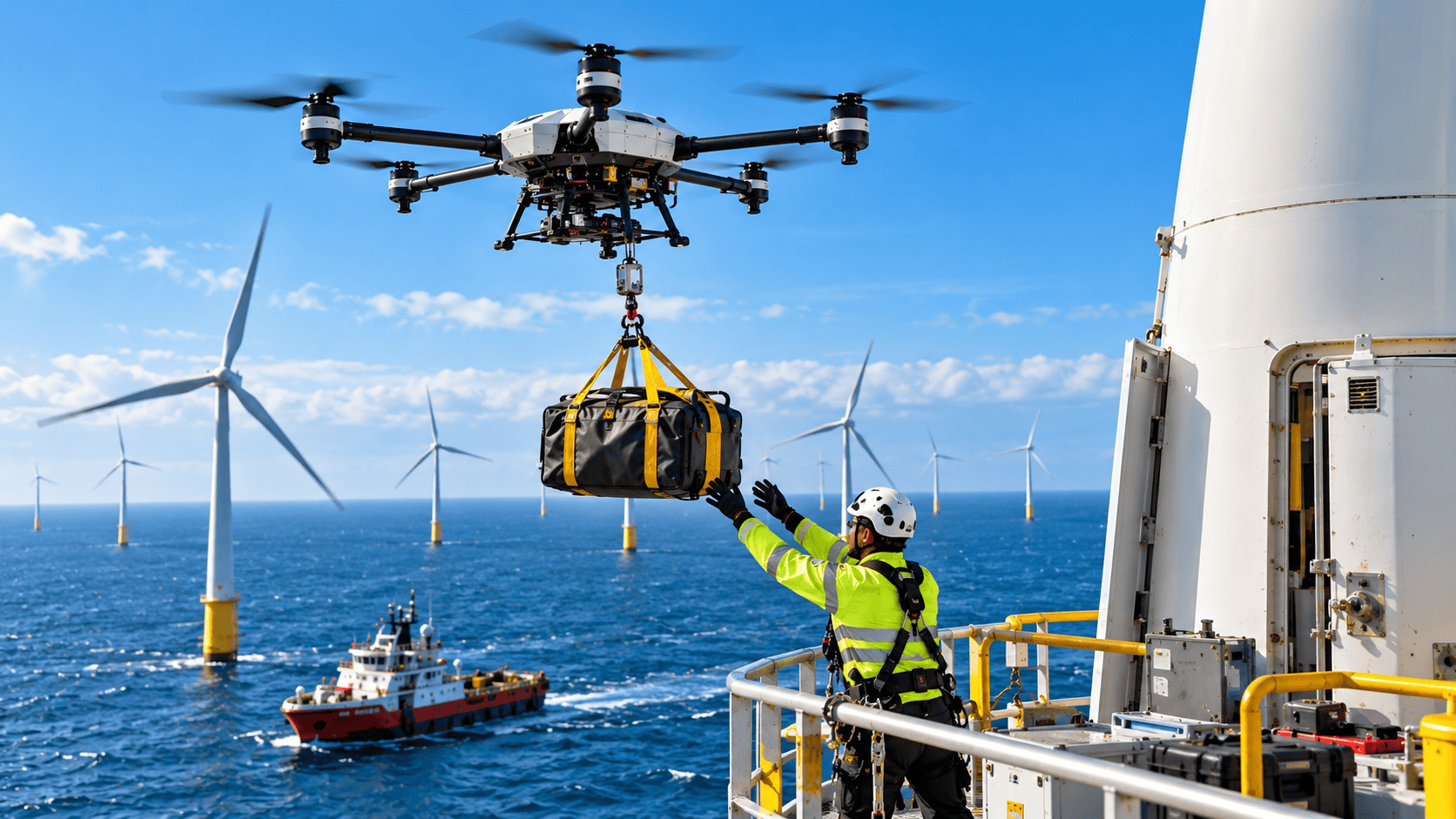 Droni cargo nel Mare del Nord: Ørsted sperimenta consegne di attrezzi alle turbine eoliche