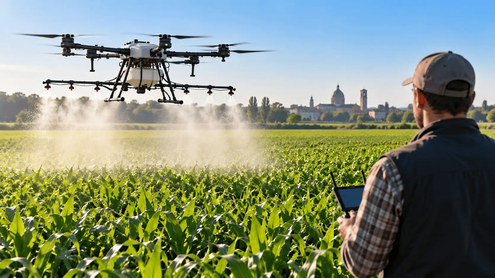 A Mantova i droni entrano nei campi: così cambia il futuro dei trattamenti agricoli